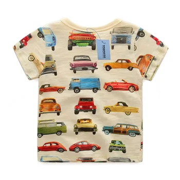 TomoKids Boys T-shirt car printing tops summer new children's clothing baby bottoming shirt