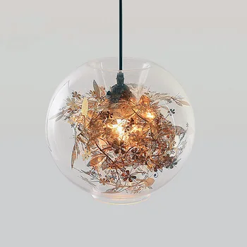 Tangle Globe Pendant-Gold Silver modern pendant lamp wednesday pendant light dinning room lighting flower in glass shade