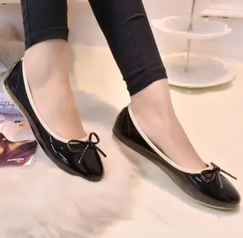 Lady Fashion Shoes 2017 New Korean Round Toe Flat Shoes Elegant Comfort Woman's Butterfly Knot Flats Foldable Ladies Shoes C070