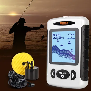 LUCKY Russian Menu Top Quality Electronic Fish Finder Portable Sonar Wired Fish depth Finder Alarm 100M Fishing Tackle China