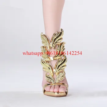 High-heeled Sandals Women's Peep-toe Leaves Sandals Elegant Hollow Pump Shoes Fashion Ankle-wrap Sandalia Spring/Summer