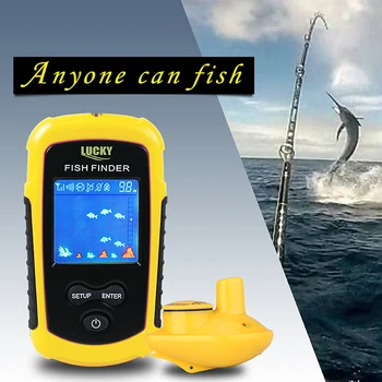 LUCKY Boat Kayak Fish Finder 40m/130ft Wireless Operating Range Fishing Sonar Sensor Transducer Fishing Identifier Detector
