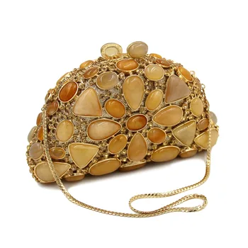 Milisente Precious Stone Bags Designer Real Agate Bag Women Luxury Clutches Gold Wedding Clutch Ladies Purse And Handbags