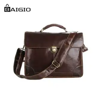Baigio Men Bag Leather Briefcase 14 
