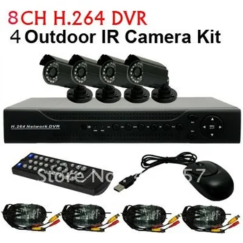 Home 8CH H.264 Surveillance Network DVR Day Night Waterproof Camera DIY Kit CCTV Security 4CH Video System Mobile View