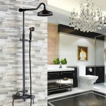 8 inch Bathroom Rainfall Shower head Arm Handspray Rain Shower Faucet Set - Wall Mount Modern Oil Rubbed Bronze ars601
