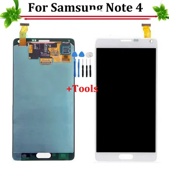 New Replacement For Samsung Galaxy Note 4 N910 N910F LCD Display Assembly White/Grey With Tools