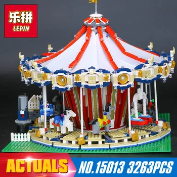 Lepin 15013 3263PcsCity Sreet set Carousel Model Building Kits Blocks Toy Compatible 10196 with Funny Children Educational Gift
