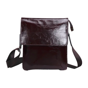 Baigio Men's Italian Style Bag Genuine Leather Travel Bag Brown Leather Branded Travel Crossbody Bag Messenger Shoulder Men Bag