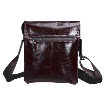 Baigio Men's Italian Style Bag Genuine Leather Travel Bag Brown Leather Branded Travel Crossbody Bag Messenger Shoulder Men Bag