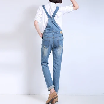 Fall Plus Size Ripped Bib-Jeans Rompers For Teenagers XXS 4Xl 7Xl Denim Overalls Women Club Bodycon Jumpsuits Beyonce Bodysuit