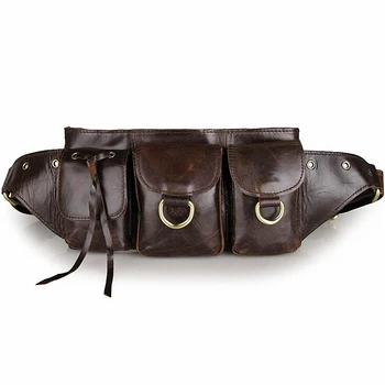 2016 Vintage Genuine Leather Bags Waist Packs For Men Belt Waist Bags For Men Casual Fashion Brand Business Bag LI-1447