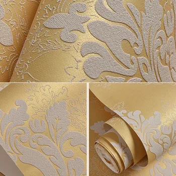 European Style Wallpapers 3D Thicken Non Woven Wallpaper for walls 3 d Non Woven Wall Paper Roll Floral Wallpaper Contact Paper