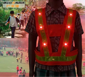 LED Reflective Vest Kids Reflective Safety Vest flashing light with reflective stripes child safety warning vests Work Clothing