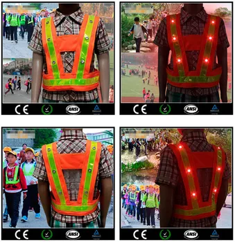 LED Reflective Vest Kids Reflective Safety Vest flashing light with reflective stripes child safety warning vests Work Clothing