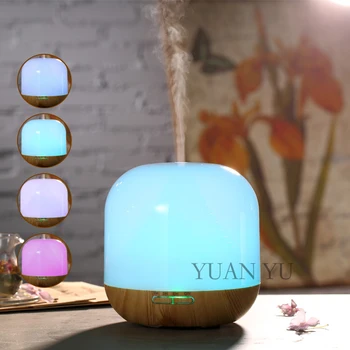 Wooden Grain Led Lamp Humidifier Aromatherapy Diffuser Ultrasonic Air Humidifier Portable Essential Oil Diffuser Atomizer