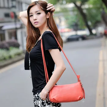 Style Fashion Genuine Leather Women Messenger Bag Casual real cowhide shoulder bags for women handbags female