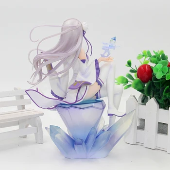 Anime Re Zero Kara Hajimeru Isekai Seikatsu Emilia Action Figure Collectible Model Toy Puck Rem Emilia Plush 17cm