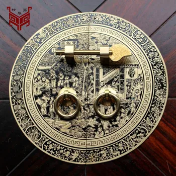 Chinese antique furniture of Ming and Qing Dynasties cabinet handle copper fittings copper bookcase shoe wardrobe door retro cop