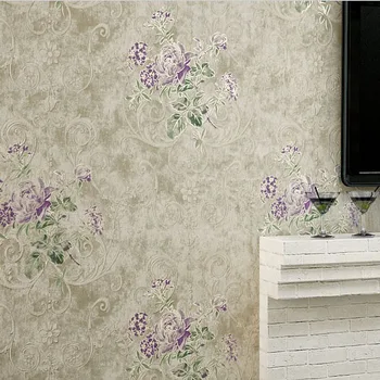 American Vintage Wallpaper 3D Rustic Wall Paper Roll Background Wallpaper Non Woven Wallpapers Floral for Living Room Bedroom
