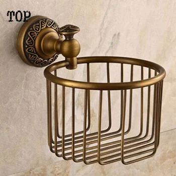 All copper European archaize paper basket towel basket toilet paper holder toilet paper towel roll of toilet paper basket