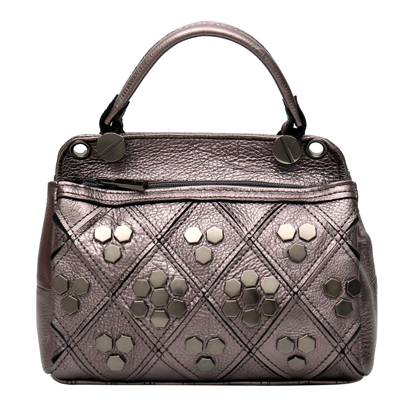 Soft cowhide genuine leather women handbags paillette ladies messenger bags BMA05