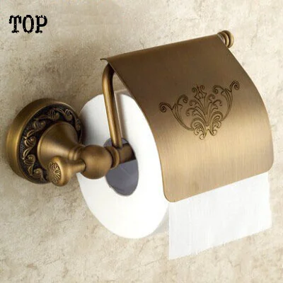 European toilet paper box bathroom pendant All copper paper towel rack Archaize waterproof toilet paper holder