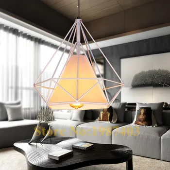 Diamond & Romantic design pendant lights Loft creative iron lights Cloth-cover lamps for parlor room