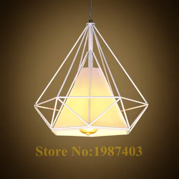 Diamond & Romantic design pendant lights Loft creative iron lights Cloth-cover lamps for parlor room