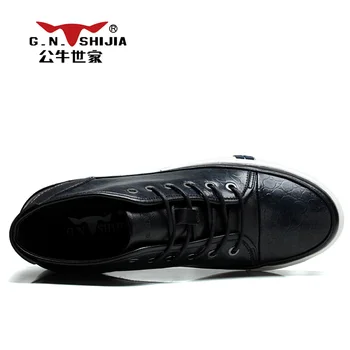 G.N.SHI JIA Men's Fashion Boots Black Full Grain Leather Upper Pig Leather Lining Rubber Outsole Male Boots British Style 888247