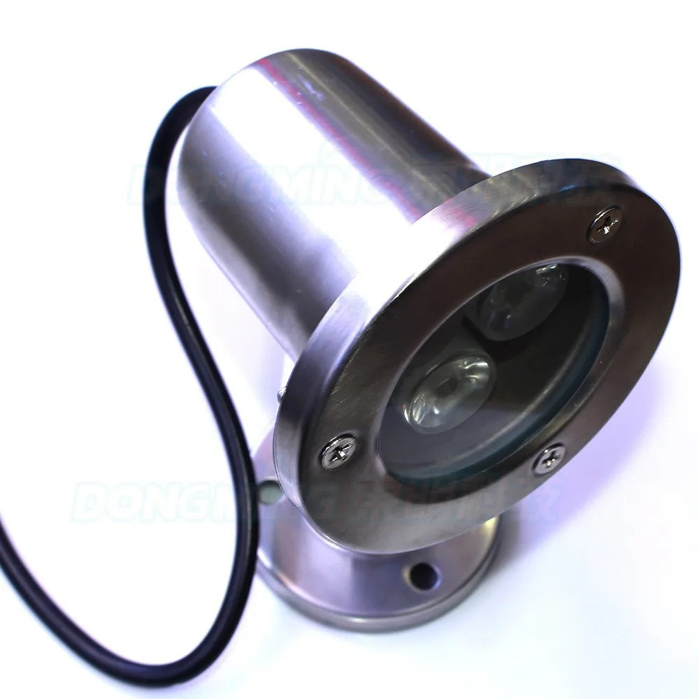 Silver body stainless steel Convex lens led underwater pool lights red/green/blue 3w AC85-265V led underwater light