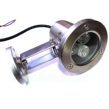 Silver body stainless steel Convex lens led underwater pool lights red/green/blue 3w AC85-265V led underwater light
