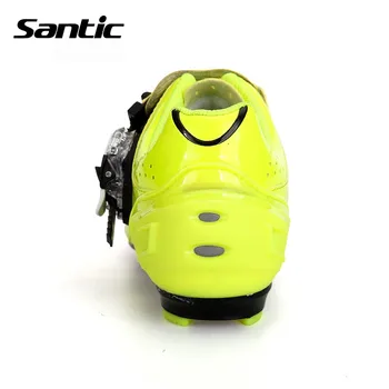 Santic 2017 Women Cycling Shoes Green Zapatos Ciclismo Breathable Road Bicycle Shoes Waterproof MTB Bike Riding Locking Shoes