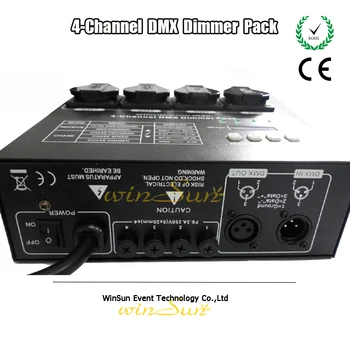 DMX 4 - CHs Compact Dimmer/Switch Pack Switcher For Stage LED Light Fixtures With 16 Built in Light Programs