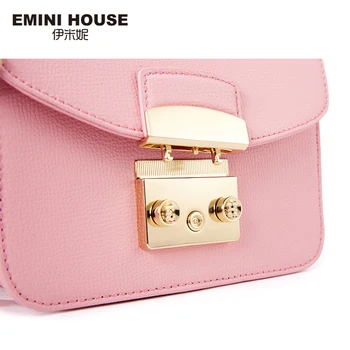 EMINI HOUSE Split Leather Flap Women Shoulder Bag Fashion Crossbady Bags Women Messenger Bag 4 Colors