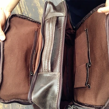 Multifunctional Genuine Leather Backpacks Men Handmake Business Backpack Italian Famous Brand Fashion Male School Bag Rucksack