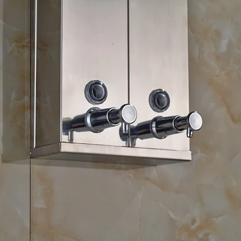 Chrome Stainless Steel Wall Mounted Soap Sanitizer Bathroom Washroom Shower Shampoo Dispenser