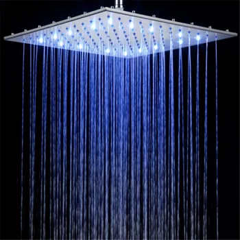 Led ceiling shower head 16 inches stainless steel led light shower head