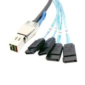 10pcs/lot External Mini SAS HD 4x SFF-8644 to 4 SATA 7PIN 6Gbps Hard Disk data server Raid Cable 100cm , By Fedex