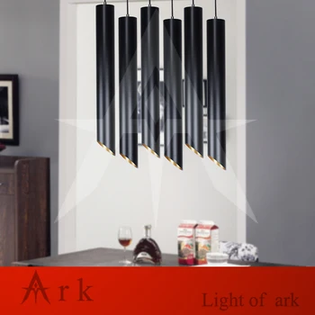 Ark light Dia 8cm HEIGHT 50cm black Aluminum cannular e27 Pendant Lamp Cylinder Shape Custom project light indoor decoration