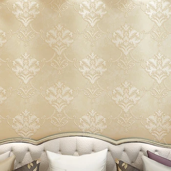 Beibehang elegant simple European wallpaper non-woven fabric thick 3D relief bedroom wallpaper living room sofa background wall