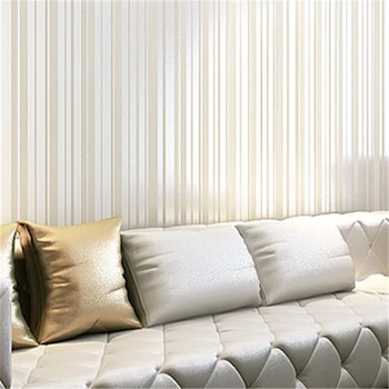 Beibehang wallpaper NEW Mdern Glitter Wallpapers Stripes papel de parede Flocking Wall paper For Livingroom Sofa TV Backdrop