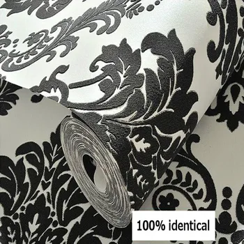 Beibehang Modern Vintage European Damask Wallpaper Rolls Design Flocking Textured Luxury Wall paper for background