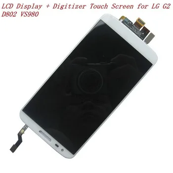 New LCD Display Touch Screen Digitizer Assembly Repair Replacement Parts For LG G2 D802 With Free Tools + Tempered Glass White