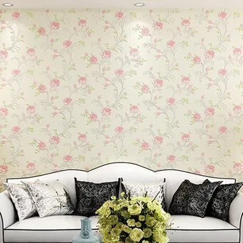 Beibehang wallpaper Modern Romantic Victoria Country Pink Flower Floral Rose Floral Scroll Wallpaper papel de parede For Bedro