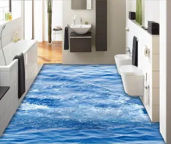 3d pvc flooring Waterproof 3d bathroom flooring The surface wave background 3d flooring paintings photo 3d wall murals wallpaper