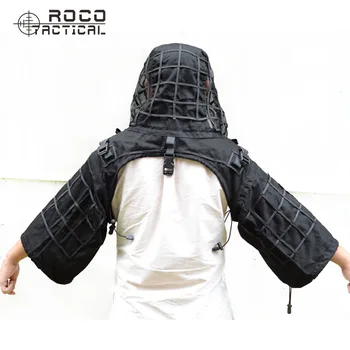 ROCOTACTICAL Airsoft Paintball Ghillie Suit Foundation Assaulter GHillie Hood Camouflage Military Sniper Ghillie Suit Jacket