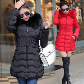 Winter Jacket Women Fashion Luxury Fur Collar Women Thick Winter Coat Women Slim Parka Warm Jacket