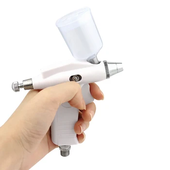 OPHIR 0.3mm Nozzle Airbrush Spray Gun with White 3/4 OZ Paint Cup for Cake Decoration Airbrushing Hobby Paint _AC124