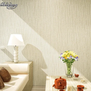 Beibehang Modern simple pure color wallpaper non - woven striped wallpaper bedroom living room clothing store restaurant